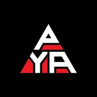 design del logo della lettera del triangolo pya con forma triangolare. monogramma di design del logo del triangolo pya. modello di logo vettoriale triangolo pya con colore rosso. logo triangolare pya logo semplice, elegante e lussuoso.