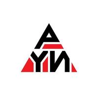 design del logo della lettera triangolo pyn con forma triangolare. pyn triangolo logo design monogramma. modello di logo vettoriale triangolo pyn con colore rosso. logo triangolare pyn logo semplice, elegante e lussuoso.