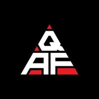 design del logo della lettera del triangolo qaf con forma triangolare. qaf triangolo logo design monogramma. modello di logo vettoriale triangolo qaf con colore rosso. logo triangolare qaf logo semplice, elegante e lussuoso.