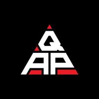 design del logo della lettera del triangolo qap con forma triangolare. monogramma di design del logo del triangolo qap. modello di logo vettoriale triangolo qap con colore rosso. logo triangolare qap logo semplice, elegante e lussuoso.