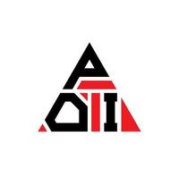 poi triangolo lettera logo design con forma triangolare. monogramma di progettazione del logo del triangolo poi. modello di logo vettoriale triangolo poi con colore rosso. poi logo triangolare logo semplice, elegante e lussuoso.