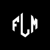 design del logo della lettera flm con forma poligonale. poligono flm e design del logo a forma di cubo. flm esagono logo modello vettoriale colori bianco e nero. monogramma flm, logo aziendale e immobiliare.