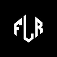design del logo della lettera flr con forma poligonale. flr poligono e design del logo a forma di cubo. flr esagono logo modello vettoriale colori bianco e nero. monogramma flr, logo aziendale e immobiliare.