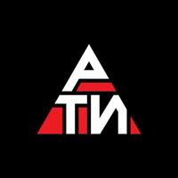 design del logo della lettera triangolare ptn con forma triangolare. monogramma di design con logo triangolo ptn. modello di logo vettoriale triangolo ptn con colore rosso. logo triangolare ptn logo semplice, elegante e lussuoso.
