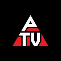 design del logo della lettera del triangolo ptv con forma triangolare. monogramma di design con logo triangolo ptv. modello di logo vettoriale triangolo ptv con colore rosso. logo triangolare ptv logo semplice, elegante e lussuoso.