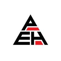 design del logo della lettera del triangolo peh con forma triangolare. monogramma del design del logo del triangolo peh. modello di logo vettoriale triangolo peh con colore rosso. peh logo triangolare logo semplice, elegante e lussuoso.