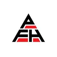 design del logo della lettera triangolare pfh con forma triangolare. monogramma del design del logo del triangolo pfh. modello di logo vettoriale triangolo pfh con colore rosso. pfh logo triangolare logo semplice, elegante e lussuoso.