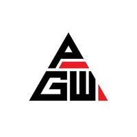 design del logo della lettera triangolare pgw con forma triangolare. monogramma di progettazione logo triangolo pgw. modello di logo vettoriale triangolo pgw con colore rosso. pgw logo triangolare logo semplice, elegante e lussuoso.