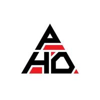 design del logo della lettera del triangolo pho con forma triangolare. monogramma del design del logo del triangolo pho. modello di logo vettoriale triangolo pho con colore rosso. pho logo triangolare logo semplice, elegante e lussuoso.