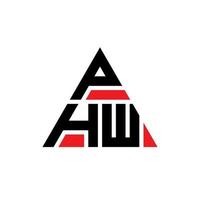 design del logo della lettera del triangolo phw con forma triangolare. monogramma di design del logo del triangolo phw. modello di logo vettoriale triangolo phw con colore rosso. logo triangolare phw logo semplice, elegante e lussuoso.