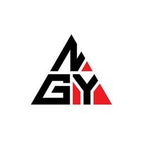 design del logo della lettera triangolare ngy con forma triangolare. monogramma di design del logo del triangolo ngy. modello di logo vettoriale triangolo ngy con colore rosso. logo triangolare ngy logo semplice, elegante e lussuoso.