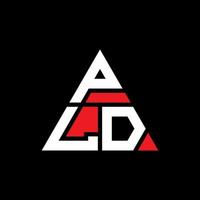 design del logo della lettera triangolare pld con forma triangolare. pld triangolo logo design monogramma. modello di logo vettoriale triangolo pld con colore rosso. logo triangolare pld logo semplice, elegante e lussuoso.