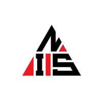 design del logo della lettera del triangolo nis con forma triangolare. nis triangolo logo design monogramma. modello di logo vettoriale triangolo nis con colore rosso. nis logo triangolare logo semplice, elegante e lussuoso.