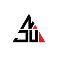 design del logo della lettera del triangolo nju con forma triangolare. monogramma di design del logo del triangolo nju. modello di logo vettoriale triangolo nju con colore rosso. logo triangolare nju logo semplice, elegante e lussuoso.