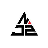 design del logo della lettera del triangolo njz con forma triangolare. monogramma di design del logo del triangolo njz. modello di logo vettoriale triangolo njz con colore rosso. logo triangolare njz logo semplice, elegante e lussuoso.