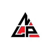design del logo della lettera triangolare nlp con forma triangolare. monogramma di design del logo del triangolo nlp. modello di logo vettoriale triangolo nlp con colore rosso. logo triangolare nlp logo semplice, elegante e lussuoso.
