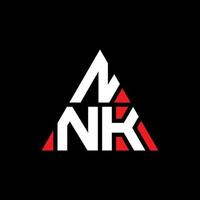 design del logo della lettera triangolare nnk con forma triangolare. monogramma di design del logo del triangolo nnk. modello di logo vettoriale triangolo nnk con colore rosso. logo triangolare nnk logo semplice, elegante e lussuoso.