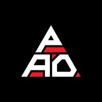 design del logo della lettera triangolare pao con forma triangolare. monogramma design logo triangolo pao. modello di logo vettoriale triangolo pao con colore rosso. logo triangolare pao logo semplice, elegante e lussuoso.
