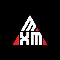 design del logo della lettera triangolare mxm con forma triangolare. monogramma di design del logo del triangolo mxm. modello di logo vettoriale triangolo mxm con colore rosso. logo triangolare mxm logo semplice, elegante e lussuoso.