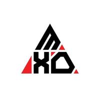 logo della lettera triangolare mxo con forma triangolare. monogramma del design del logo del triangolo mxo. modello di logo vettoriale triangolo mxo con colore rosso. logo triangolare mxo logo semplice, elegante e lussuoso.