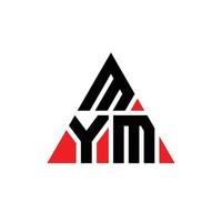 design del logo della lettera triangolare mym con forma triangolare. monogramma di design del logo del triangolo mym. modello di logo vettoriale triangolo mym con colore rosso. logo triangolare mym logo semplice, elegante e lussuoso.