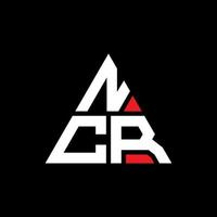 design del logo della lettera del triangolo ncr con forma triangolare. monogramma di design del logo del triangolo ncr. modello di logo vettoriale triangolo ncr con colore rosso. logo triangolare ncr logo semplice, elegante e lussuoso.
