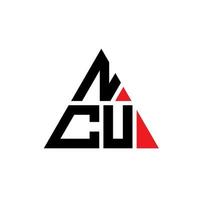 design del logo della lettera del triangolo ncu con forma triangolare. monogramma di design del logo del triangolo ncu. modello di logo vettoriale triangolo ncu con colore rosso. logo triangolare ncu logo semplice, elegante e lussuoso.