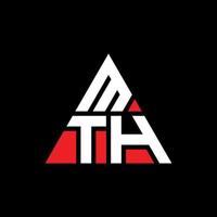 mth triangolo logo design lettera con forma triangolare. monogramma di design del logo del triangolo mth. modello di logo vettoriale triangolo mth con colore rosso. logo triangolare mth logo semplice, elegante e lussuoso.