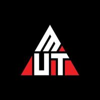 mut triangolo lettera logo design con forma triangolare. monogramma di design del logo del triangolo mut. modello di logo vettoriale triangolo mut con colore rosso. logo triangolare mut logo semplice, elegante e lussuoso.