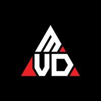 design del logo della lettera del triangolo mvd con forma triangolare. monogramma di design del logo del triangolo mvd. modello di logo vettoriale triangolo mvd con colore rosso. logo triangolare mvd logo semplice, elegante e lussuoso.