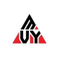 design del logo della lettera triangolo mvy con forma triangolare. monogramma di design del logo del triangolo mvy. modello di logo vettoriale triangolo mvy con colore rosso. logo triangolare mvy logo semplice, elegante e lussuoso.