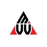 mvv triangolo logo lettera design con forma triangolare. monogramma di design del logo del triangolo mvv. modello di logo vettoriale triangolo mvv con colore rosso. logo triangolare mvv logo semplice, elegante e lussuoso.