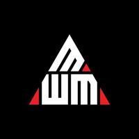 design del logo della lettera del triangolo mwm con forma triangolare. monogramma di design del logo del triangolo mwm. modello di logo vettoriale triangolo mwm con colore rosso. logo triangolare mwm logo semplice, elegante e lussuoso.
