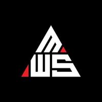 logo della lettera triangolare mws con forma triangolare. monogramma di design del logo del triangolo mws. modello di logo vettoriale triangolo mws con colore rosso. logo triangolare mws logo semplice, elegante e lussuoso.