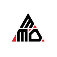 design del logo della lettera triangolare mmo con forma triangolare. monogramma di design del logo del triangolo mmo. modello di logo vettoriale triangolo mmo con colore rosso. logo triangolare mmo logo semplice, elegante e lussuoso.