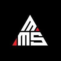 design del logo della lettera triangolare mms con forma triangolare. monogramma di design del logo del triangolo mms. modello di logo vettoriale triangolo mms con colore rosso. logo triangolare mms logo semplice, elegante e lussuoso.