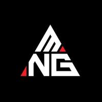 design del logo della lettera triangolare mng con forma triangolare. Monogramma di design del logo del triangolo mng. modello di logo vettoriale triangolo mng con colore rosso. logo triangolare mng logo semplice, elegante e lussuoso.