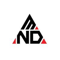 mnd triangolo logo design lettera con forma triangolare. Monogramma di design del logo del triangolo mnd. modello di logo vettoriale triangolo mnd con colore rosso. logo triangolare mnd logo semplice, elegante e lussuoso.