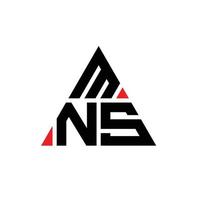 design del logo della lettera triangolare mns con forma triangolare. Mns triangolo logo design monogramma. modello di logo vettoriale triangolo mns con colore rosso. logo triangolare mns logo semplice, elegante e lussuoso.