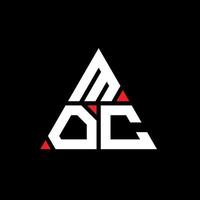 design del logo della lettera del triangolo moc con forma triangolare. monogramma di design con logo triangolo moc. modello di logo vettoriale triangolo moc con colore rosso. logo triangolare moc logo semplice, elegante e lussuoso.