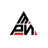 design del logo della lettera del triangolo mpn con forma triangolare. monogramma di design del logo del triangolo mpn. modello di logo vettoriale triangolo mpn con colore rosso. logo triangolare mpn logo semplice, elegante e lussuoso.