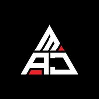 design del logo della lettera del triangolo maj con forma triangolare. monogramma di design del logo del triangolo maj. modello di logo vettoriale triangolo maggiore con colore rosso. logo triangolare maj logo semplice, elegante e lussuoso.