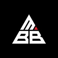 design del logo della lettera triangolare mbb con forma triangolare. monogramma di design del logo del triangolo mbb. modello di logo vettoriale triangolo mbb con colore rosso. logo triangolare mbb logo semplice, elegante e lussuoso.