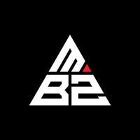 design del logo della lettera del triangolo mbz con forma triangolare. monogramma di design del logo del triangolo mbz. modello di logo vettoriale triangolo mbz con colore rosso. logo triangolare mbz logo semplice, elegante e lussuoso.