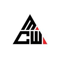 design del logo della lettera triangolo mcw con forma triangolare. monogramma di design del logo del triangolo mcw. modello di logo vettoriale triangolo mcw con colore rosso. logo triangolare mcw logo semplice, elegante e lussuoso.