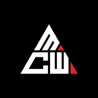 design del logo della lettera triangolo mcw con forma triangolare. monogramma di design del logo del triangolo mcw. modello di logo vettoriale triangolo mcw con colore rosso. logo triangolare mcw logo semplice, elegante e lussuoso.