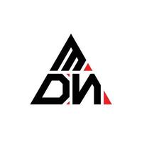 design del logo della lettera triangolare mdn con forma triangolare. monogramma di design del logo del triangolo mdn. modello di logo vettoriale triangolo mdn con colore rosso. logo triangolare mdn logo semplice, elegante e lussuoso.