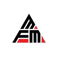 design del logo della lettera triangolare mfm con forma triangolare. monogramma di design del logo del triangolo mfm. modello di logo vettoriale triangolo mfm con colore rosso. logo triangolare mfm logo semplice, elegante e lussuoso.