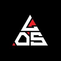 design del logo della lettera del triangolo los con forma triangolare. los triangolo logo design monogramma. modello di logo vettoriale triangolo los con colore rosso. los logo triangolare logo semplice, elegante e lussuoso.