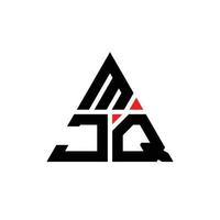 design del logo della lettera del triangolo mjq con forma triangolare. monogramma di design del logo del triangolo mjq. modello di logo vettoriale triangolo mjq con colore rosso. logo triangolare mjq logo semplice, elegante e lussuoso.